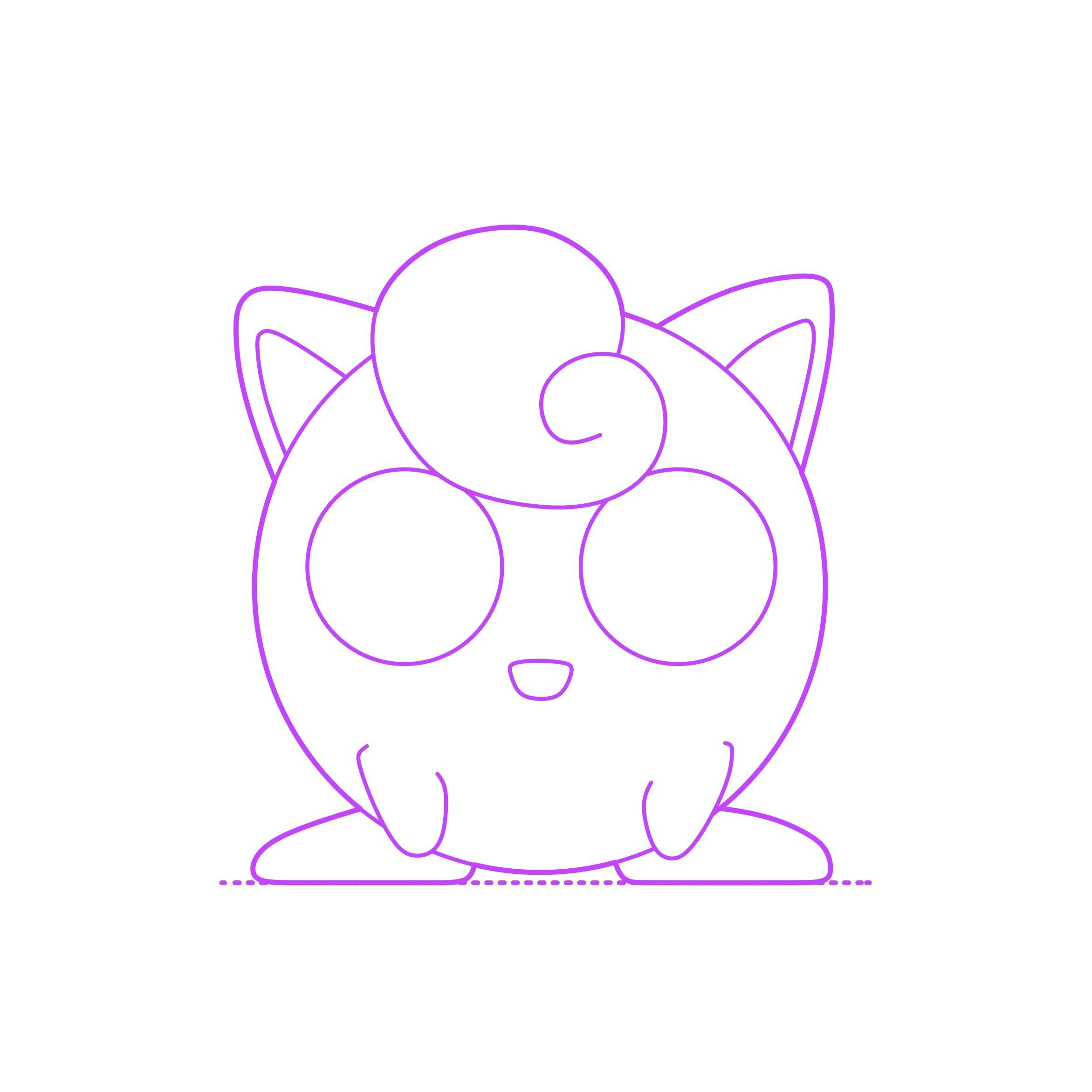 Pop Culture Pokemon Jigglypuff Svg Line Art Free Vectors